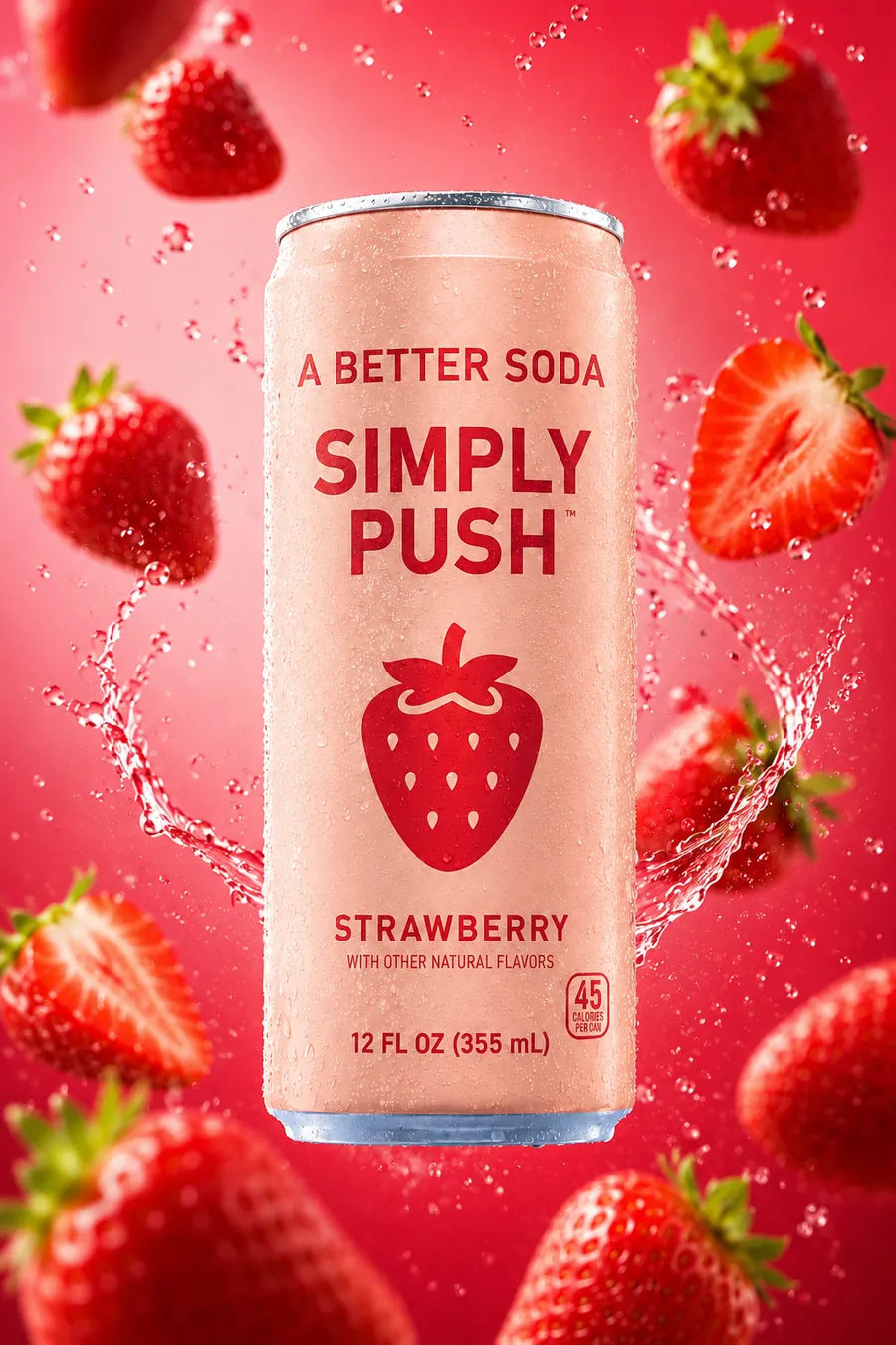 Simply Push Strawberry can